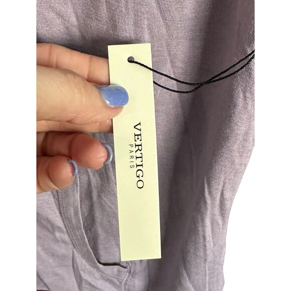 NWT VERTIGO PARIS Sz Medium Full Zip Hoodie Sweater Lavender Amethyst #M8-10 - Picture 3 of 8